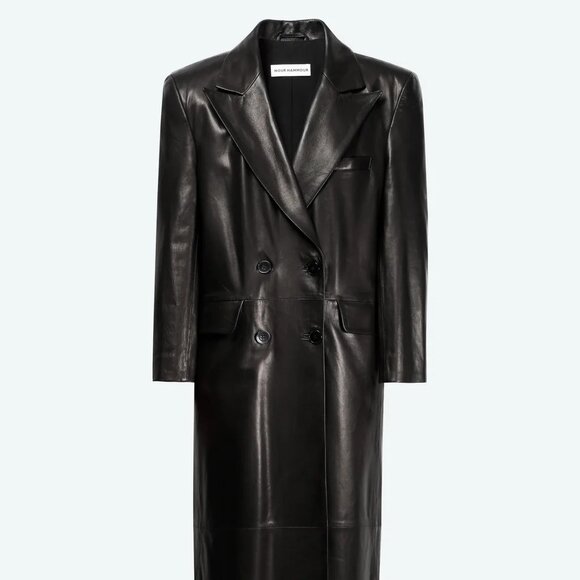 $1800 Nour Hammour Misha Leather Trench Coat Sz.34 - Picture 6 of 15